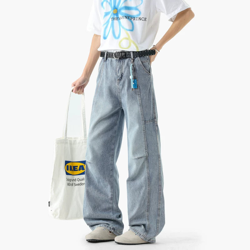 alt_id_1598634683, Washed Distressed Wide Leg Jeans Pants