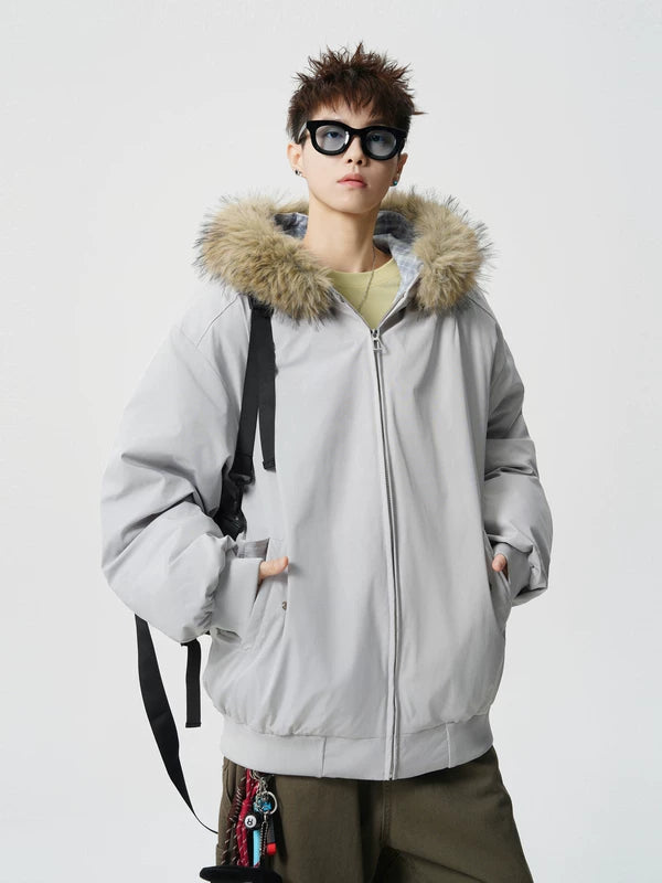 Faux Fur Hooded Insulated Winter Jacket 4
