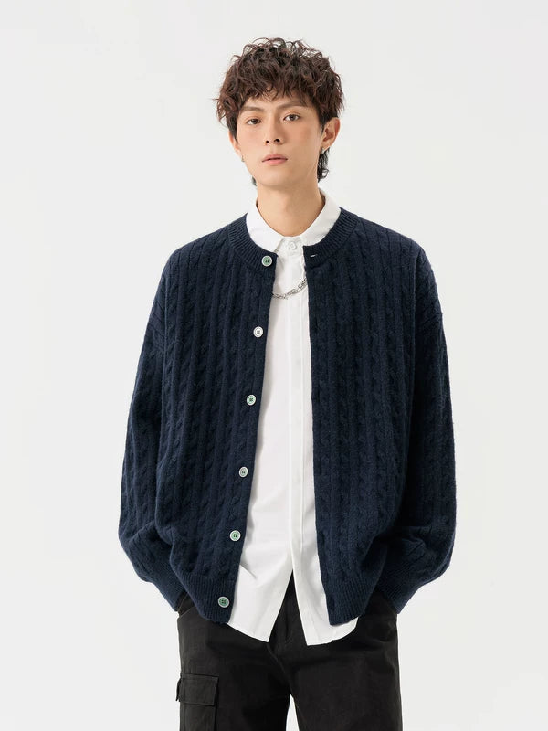 Cable Knit Button Front Cardigan Sweater 6