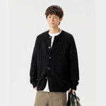 6112405055177,6112405055178,6112405055179,6112405055180,6112405055181, Cable Knit Button Front Cardigan Sweater