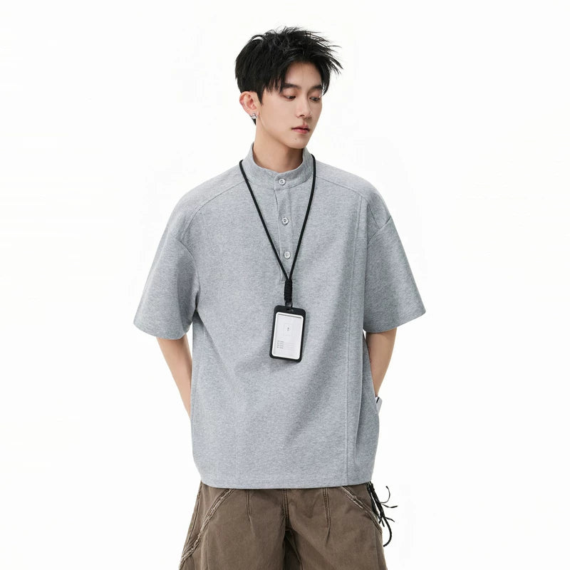 22486:28334,6186615823221,22486:28334,6186615823222,22486:28334,6186615823223,22486:28334,6186615823224,22486:28334,6186615823225,6186615823221,6186615823222,6186615823223,6186615823224,6186615823225, Short-Sleeve Henley Collar Loose T-Shirt