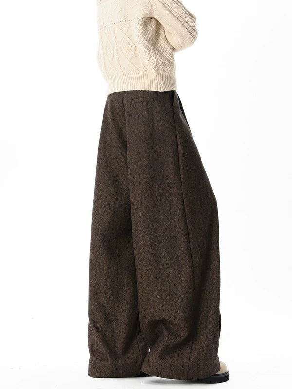 Wool Wide Leg Curved Blade Pants 3