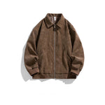 6110413382840,6110413382841,6110413382842,6110413382843,6110413382844, Retro PU Leather Zip Lapel Jacket