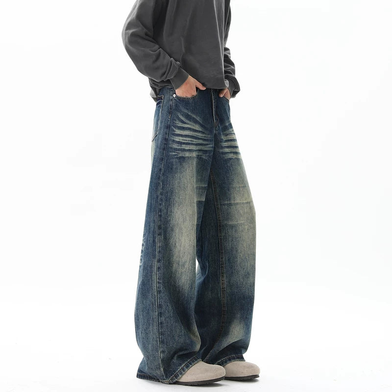 Retro Washed Wide Leg Jeans Pants 3