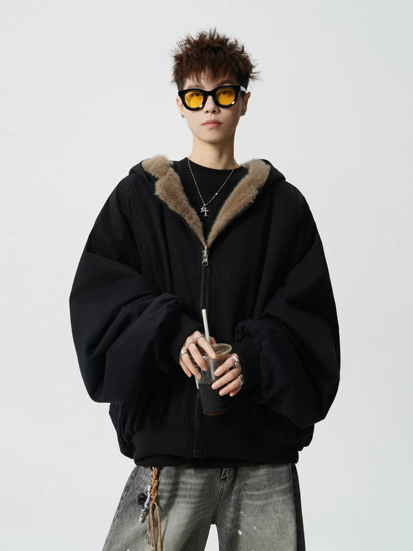 Reversible Faux Fur Hooded Insulated Jacket 5