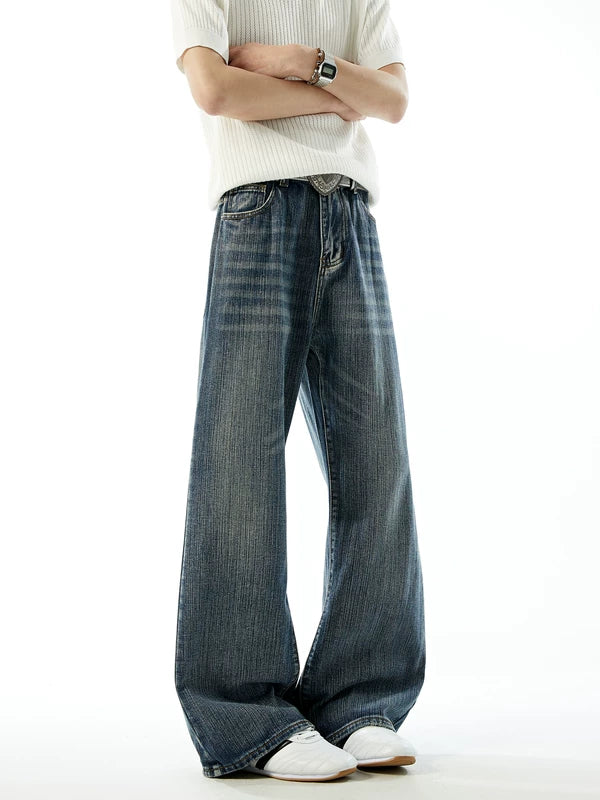 Distressed Wide Leg Straight Jeans Pants 5