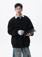 Striped Faux Layered Polo Sweatshirt 5