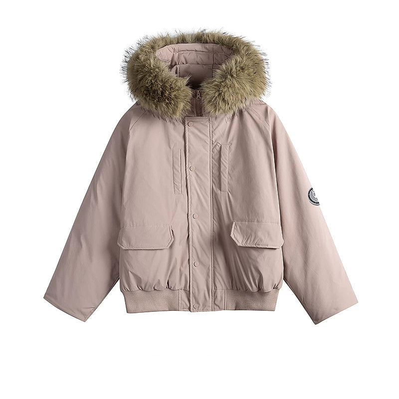 5943794388814,5943794388815,5943794388816,5943794388817, Detachable Fur Hooded Down Winter Jacket