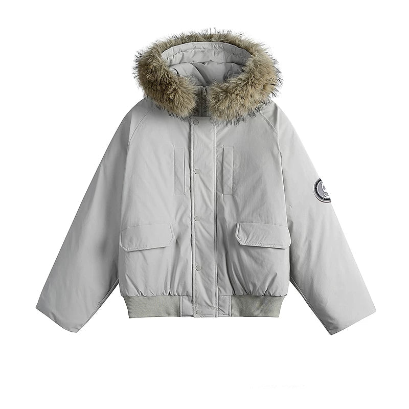 5943794388818,5943794388819,5943794388820,5943794388821, Detachable Fur Hooded Down Winter Jacket