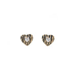 Zebra Striped Heart Earrings