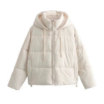 Zip Closure Hooded Puffer Coat