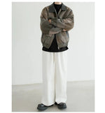 Zip Pockets Patchwork Bomber Jacket