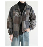 Zip Pockets Patchwork Bomber Jacket