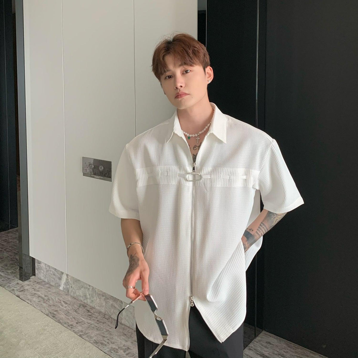 Zip Short Sleeve Shirt