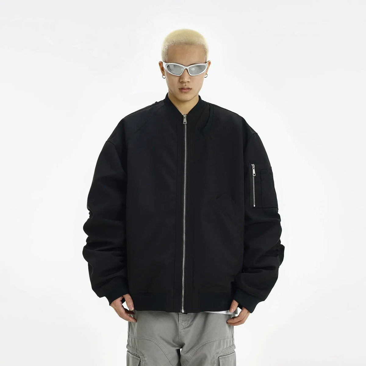 Zip Up Bomber Jacket