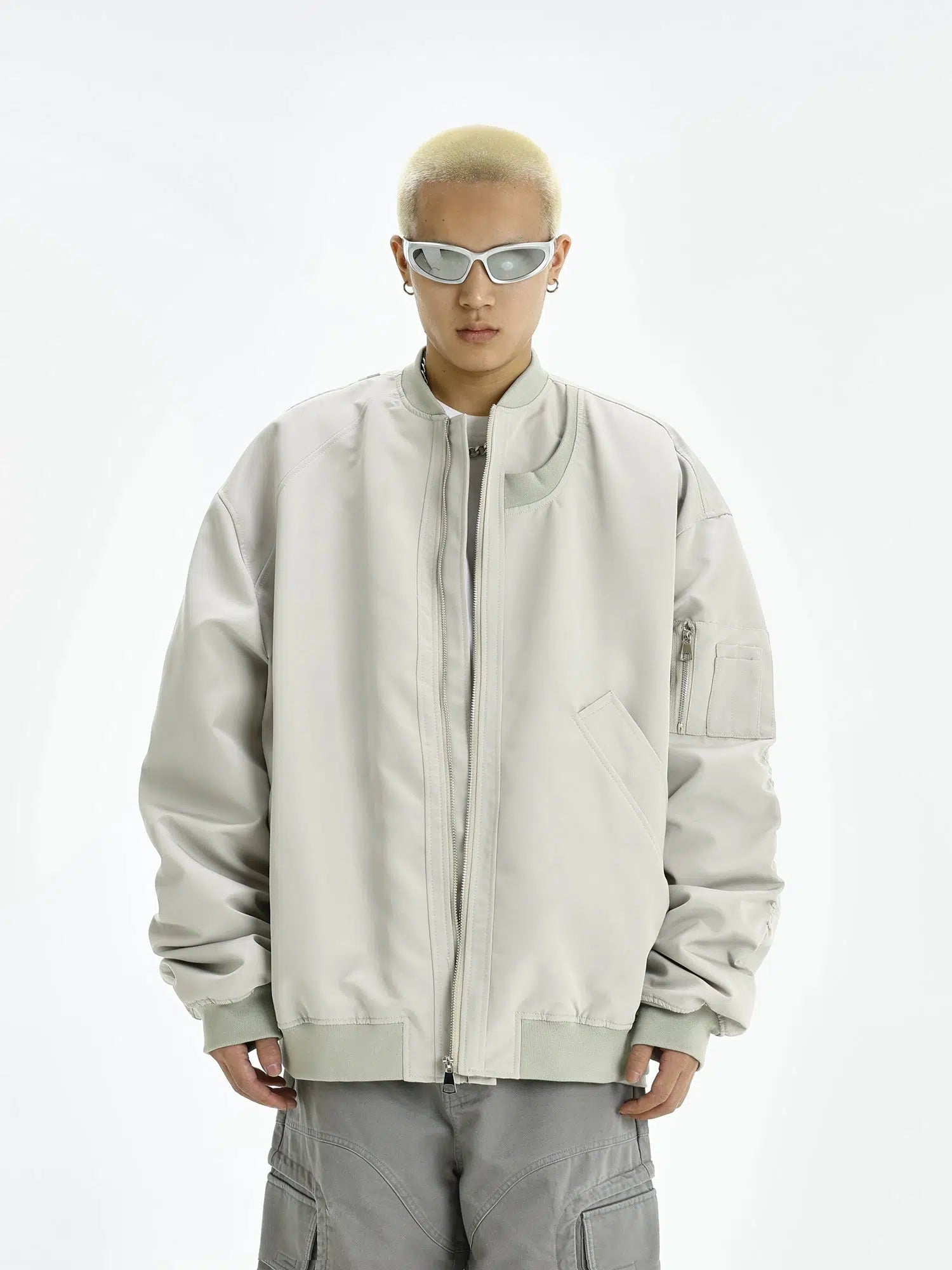 Zip Up Bomber Jacket