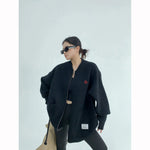 Zip-Up Pockets Fleece Sweatshirt