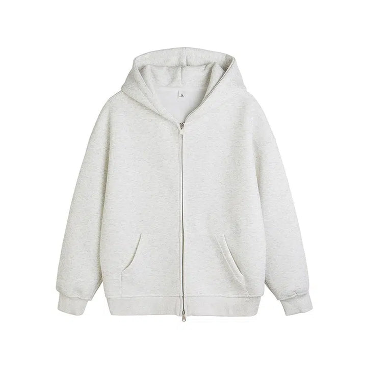 Drawstring Zip-Up Hooded Jacket