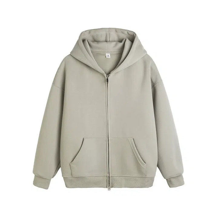 Drawstring Zip-Up Hooded Jacket