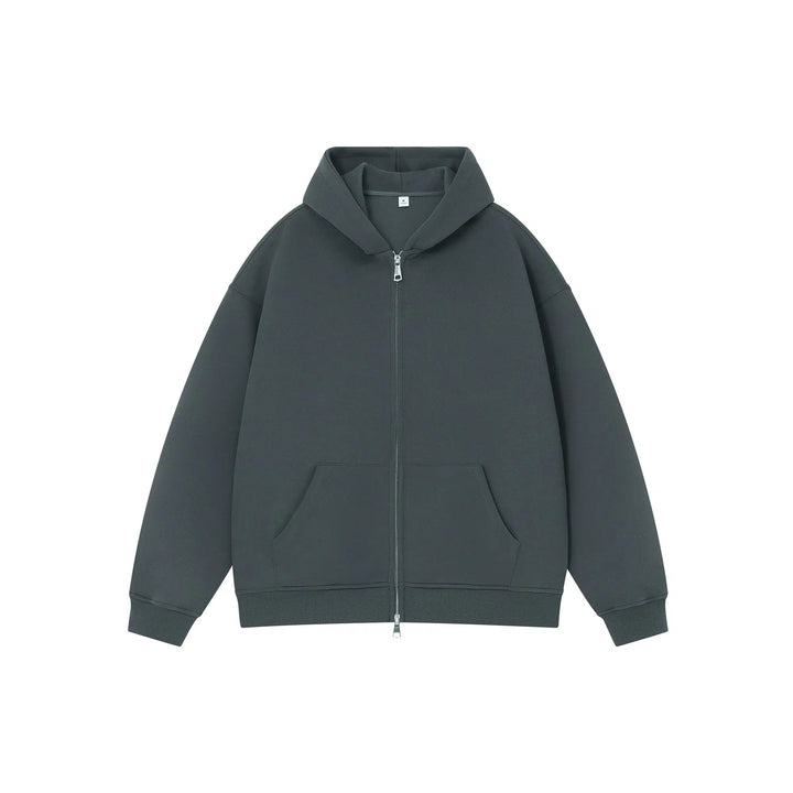 Drawstring Zip-Up Hooded Jacket