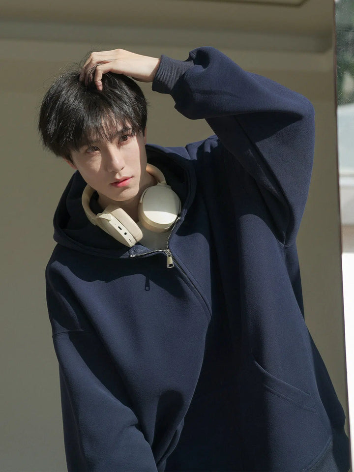 Drawstring Zip-Up Hooded Jacket