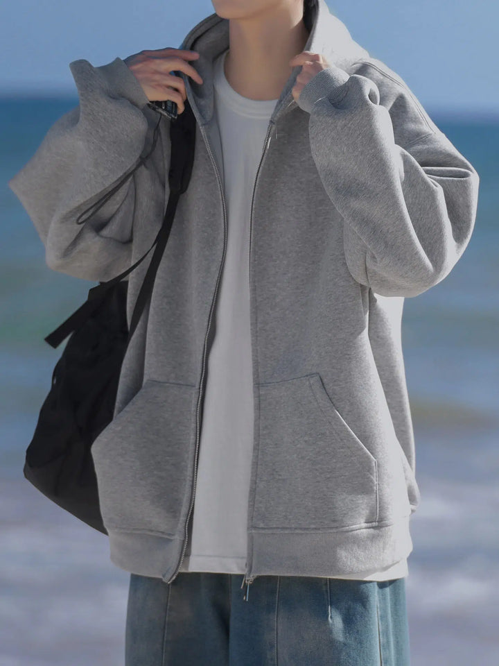 Drawstring Zip-Up Hooded Jacket