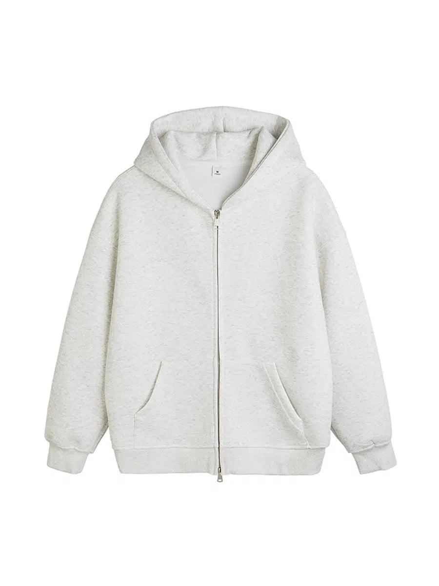 Drawstring Zip-Up Hooded Jacket