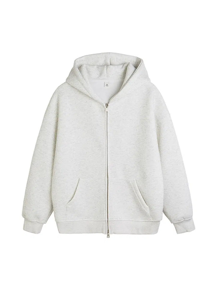 Drawstring Zip-Up Hooded Jacket