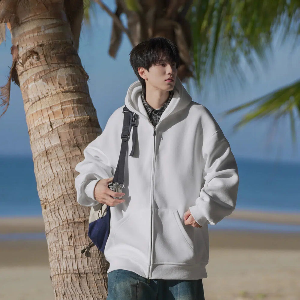 Drawstring Zip-Up Hooded Jacket