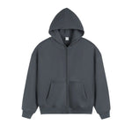 Zip-up Basic Cotton Hoodie