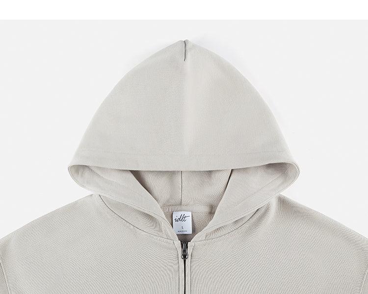 Zip-up Basic Cotton Hoodie
