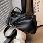 Zipper Closure Leather Shoulder Bag