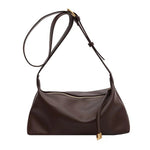 Zipper Closure Leather Shoulder Bag