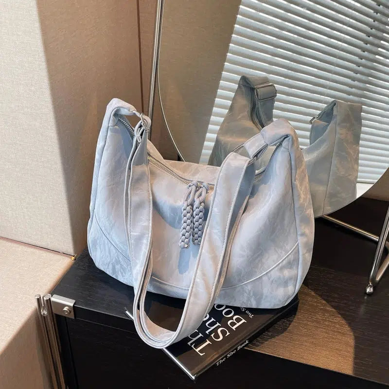 Zipper Closure Shoulder Bag