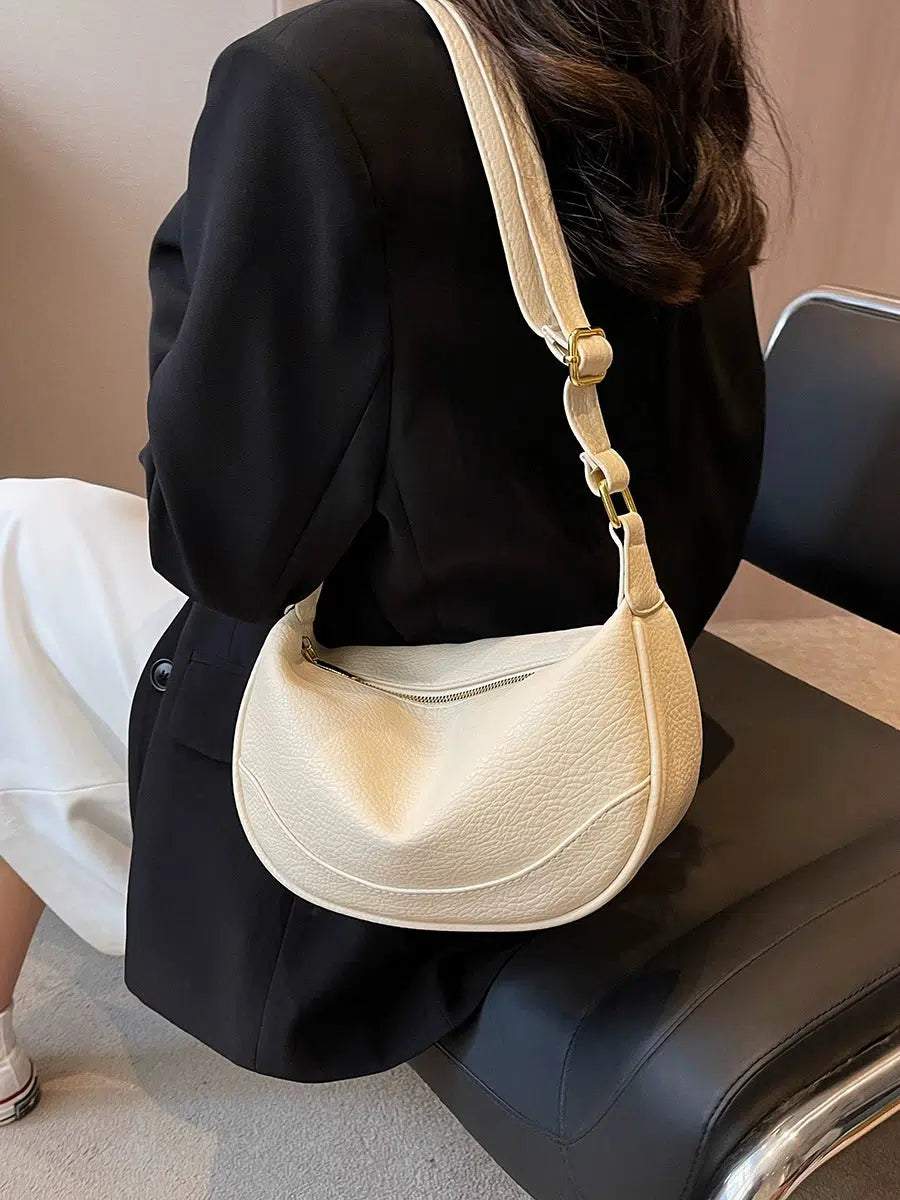 Zipper Closure Shoulder Handbag