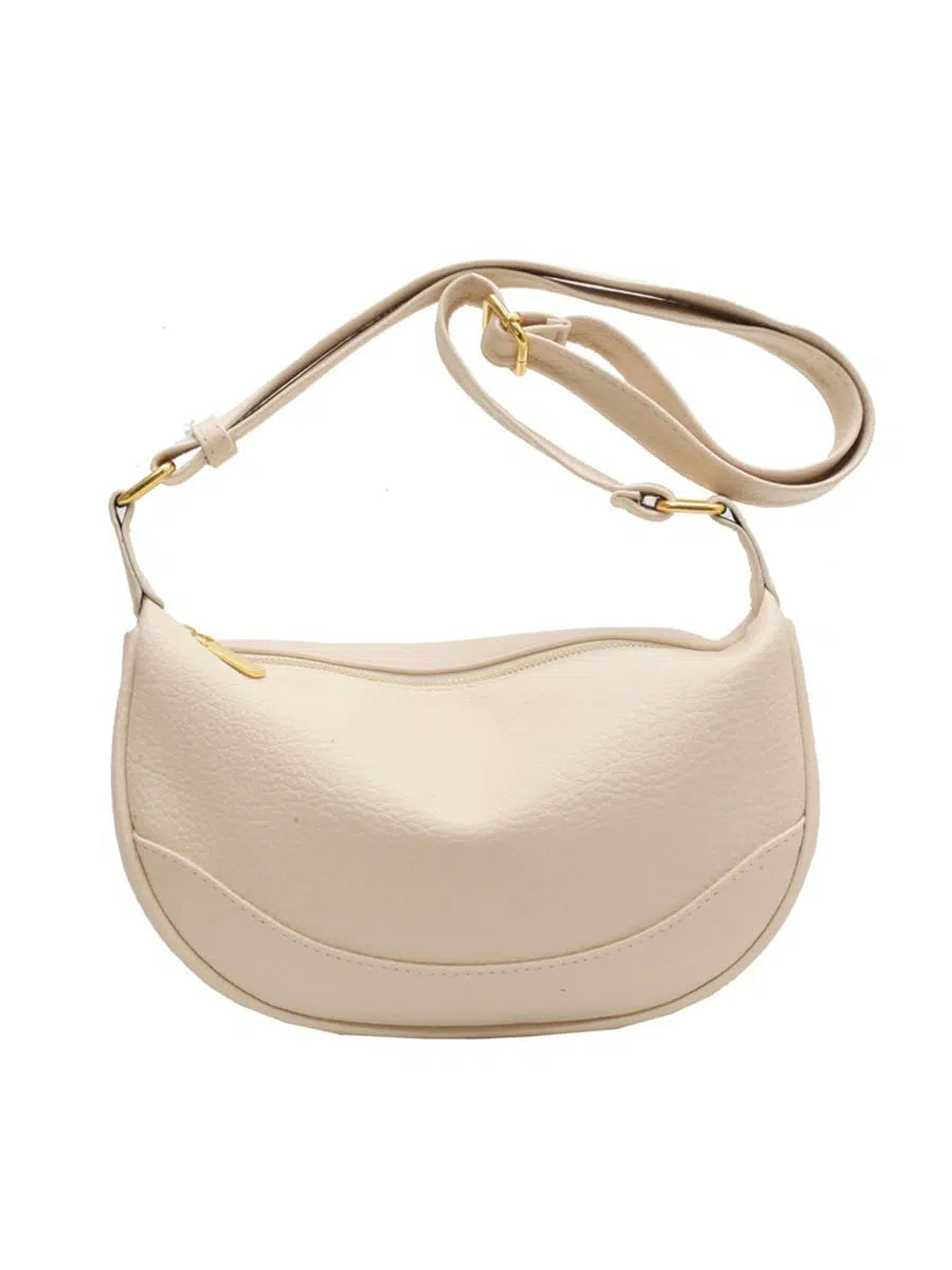 Zipper Closure Shoulder Handbag
