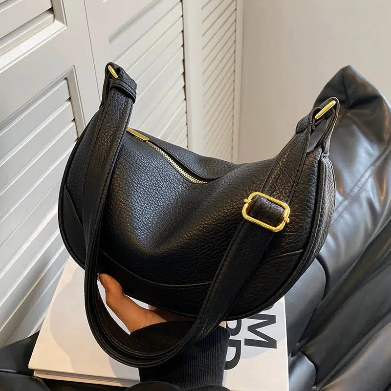 Zipper Closure Shoulder Handbag