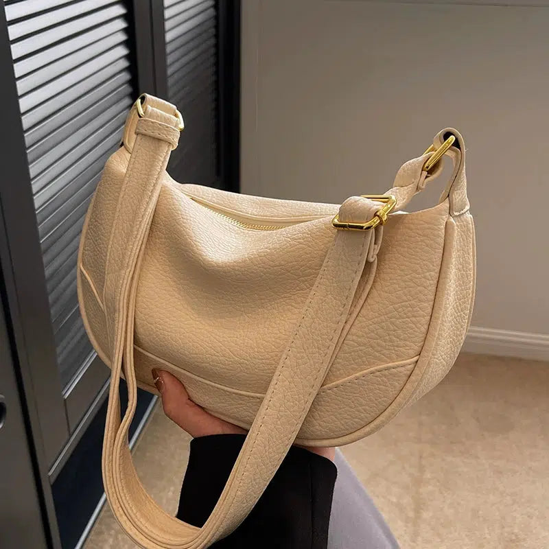 Zipper Closure Shoulder Handbag