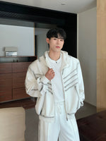 Zipper Hooded Jacket Loose Straight Pants Suit