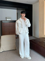 Zipper Hooded Jacket Loose Straight Pants Suit