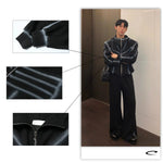 Zipper Hooded Jacket Loose Straight Pants Suit