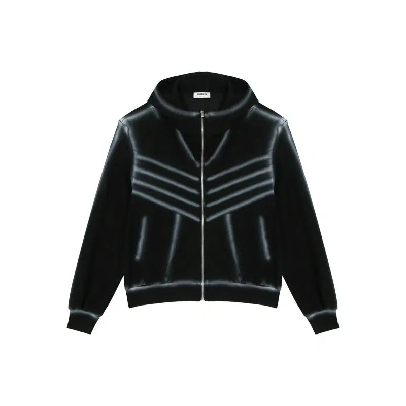 Zipper Hooded Jacket Loose Straight Pants Suit