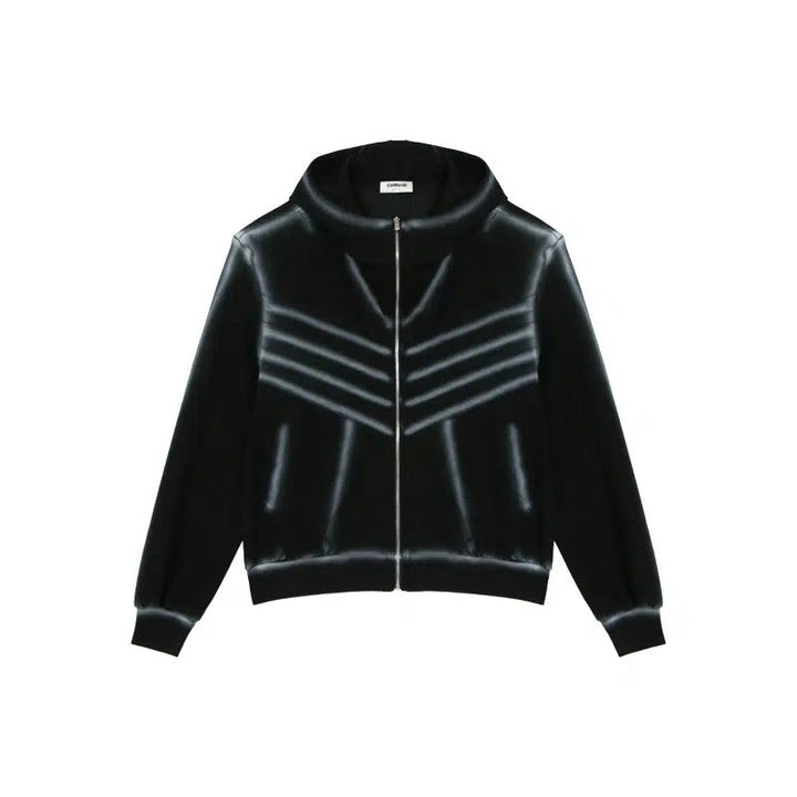 Zipper Hooded Jacket Loose Straight Pants Suit
