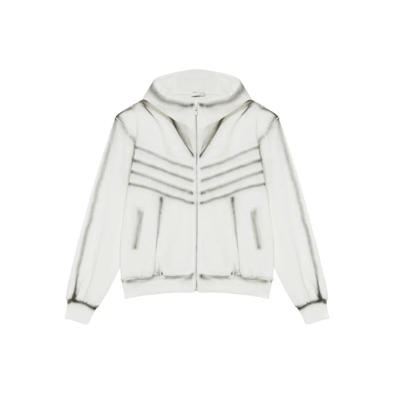 Zipper Hooded Jacket Loose Straight Pants Suit