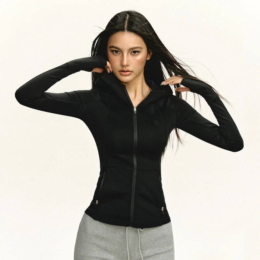 Zipper Hooded Sport Coat