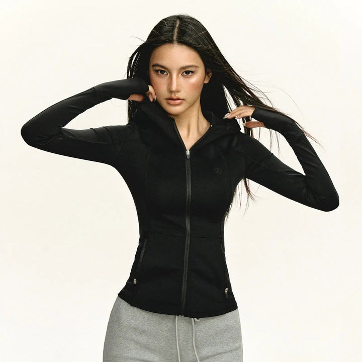 Zipper Hooded Sport Coat