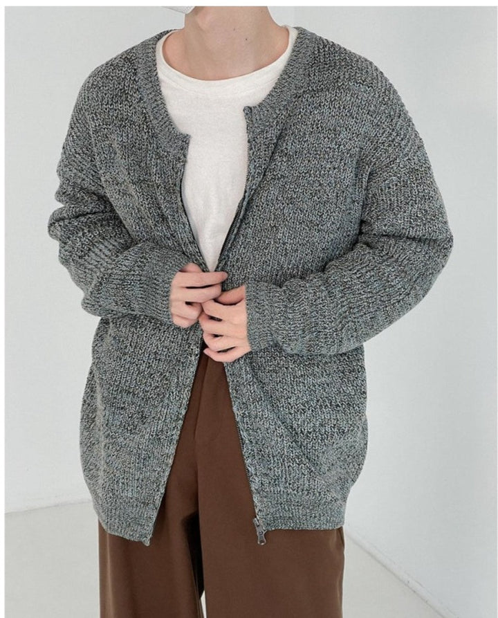 Zipper Knitted Cardigan Jacket