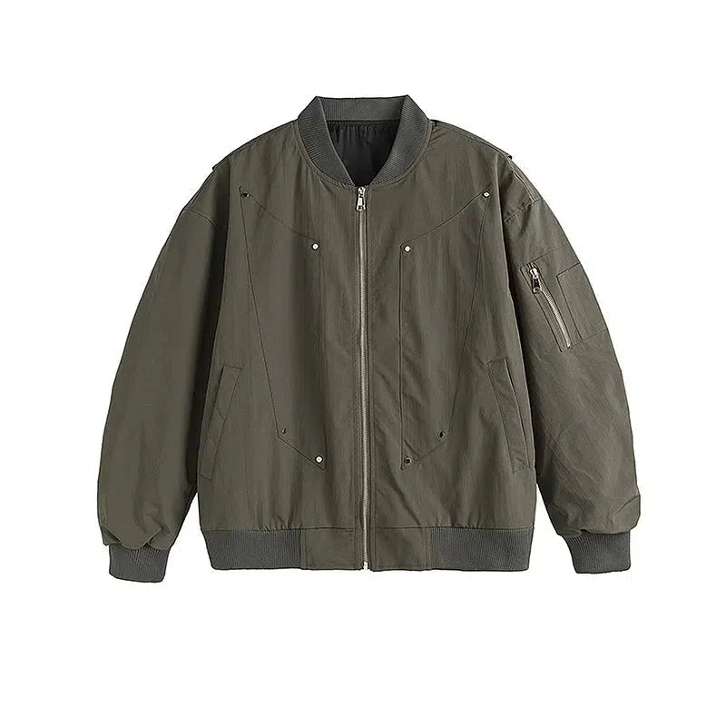 Zipper Pockets Bomber Jacket