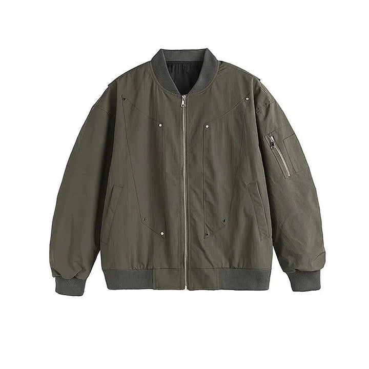 Zipper Pockets Bomber Jacket