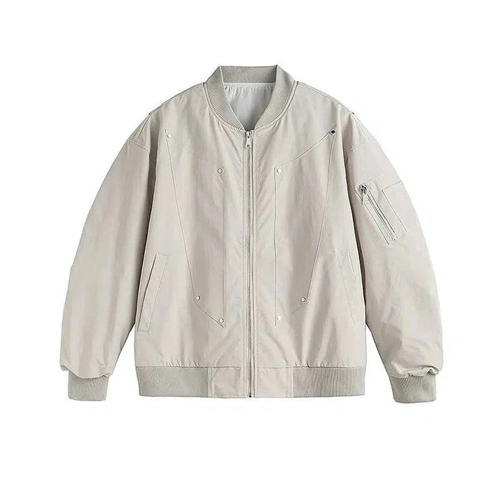 Zipper Pockets Bomber Jacket